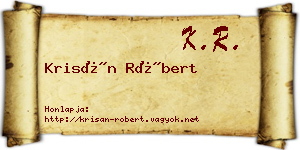 Krisán Róbert névjegykártya