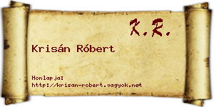 Krisán Róbert névjegykártya
